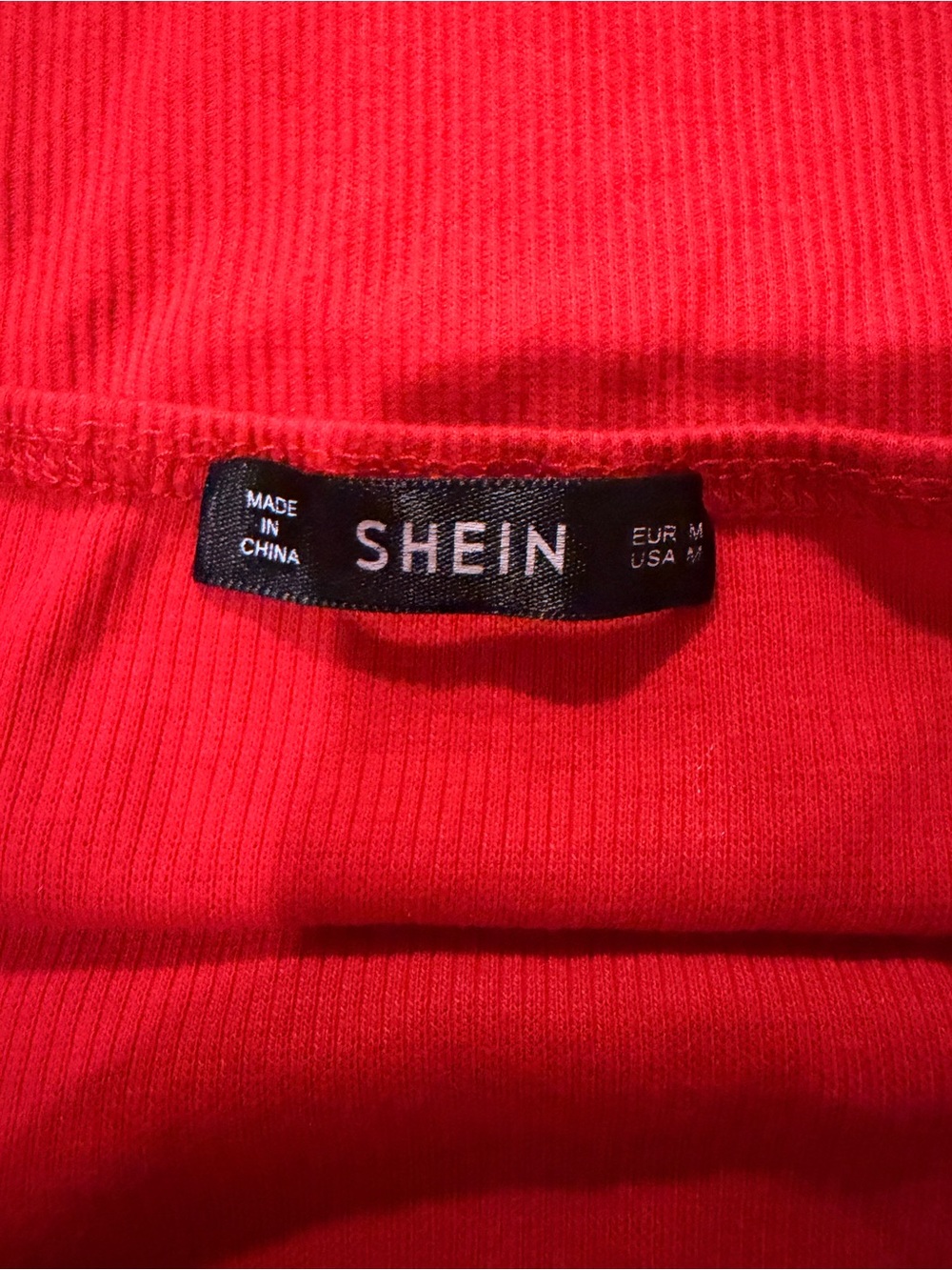 SHEIN Red Ribbed Tube Top - Picture 3 of 3